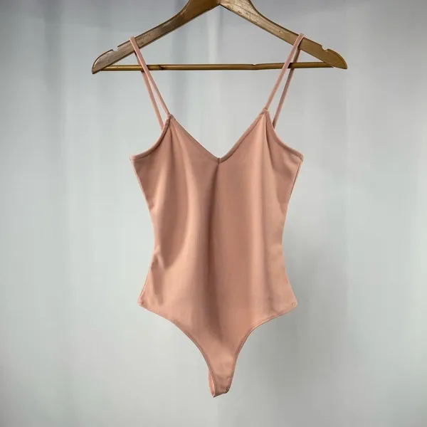 Lovers + Friends V Neck Thong Bodysuit in Pink Size‎ Extra Small - Image 3