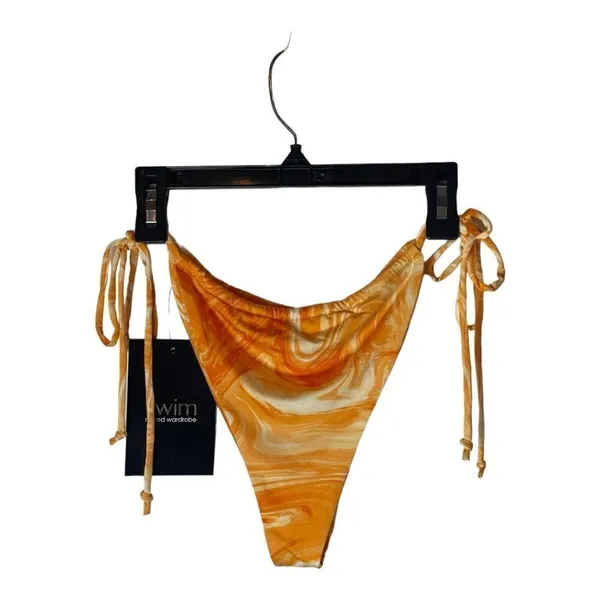Naked Wardrobe Orange‎ Dreamsicle Two Piece Brazilian String Bikini Set Size L - Image 9