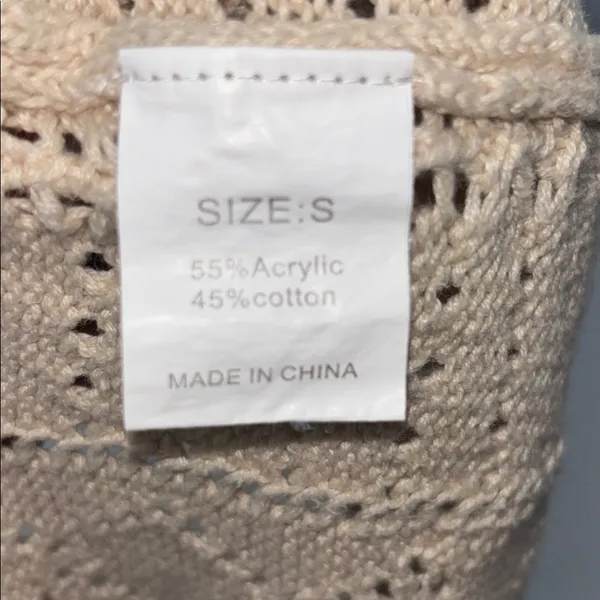 Elegant tan boho lace crochet sweater - Image 8