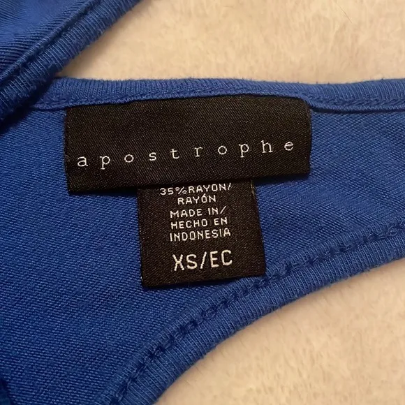 Apostrophe Blue Racer Back Tank Top size XS - Image 2