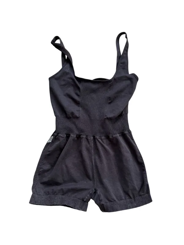FREE PEOPLE Movement Gray Black Active Romper Size M/L - Image 6