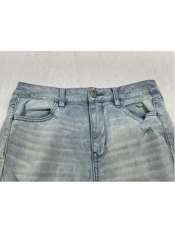 Womans Excellent American Eagle Jegging Stretch Distressed Blue Jeans Size 10 - Image 3