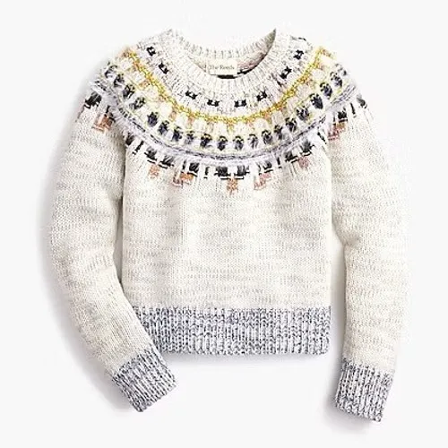 J. CREW x The Reeds Fuzzy Fair Isle Wool Blend Sweater Knitwear Pullover Small - Image 8