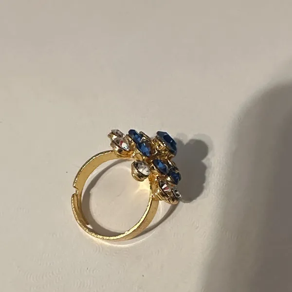 ✨Elegant Blue and Gold Crystal Ring - Image 2