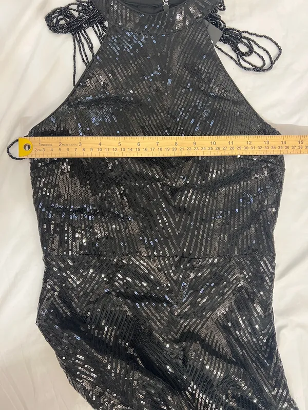 Mis Ord black prom sequin dress size M - Image 9