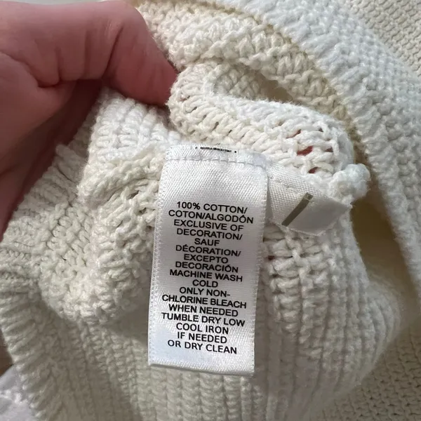 Ann Taylor White Cotton Crochet Knit Loose Bubble Trim Sleeveless Tank Vest Size Medium - Image 7