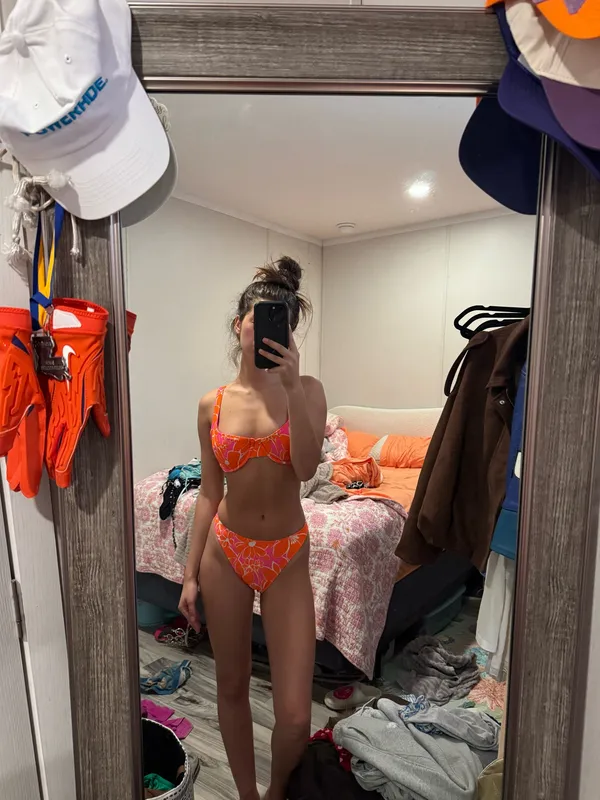Target Bikini Set Pink Orange Floral - Image 2