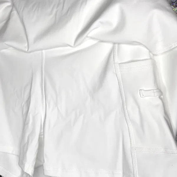 NWT Womens Tennis Skirt Set Built-In Shorts Scalloped Active Set White XS - Image 10