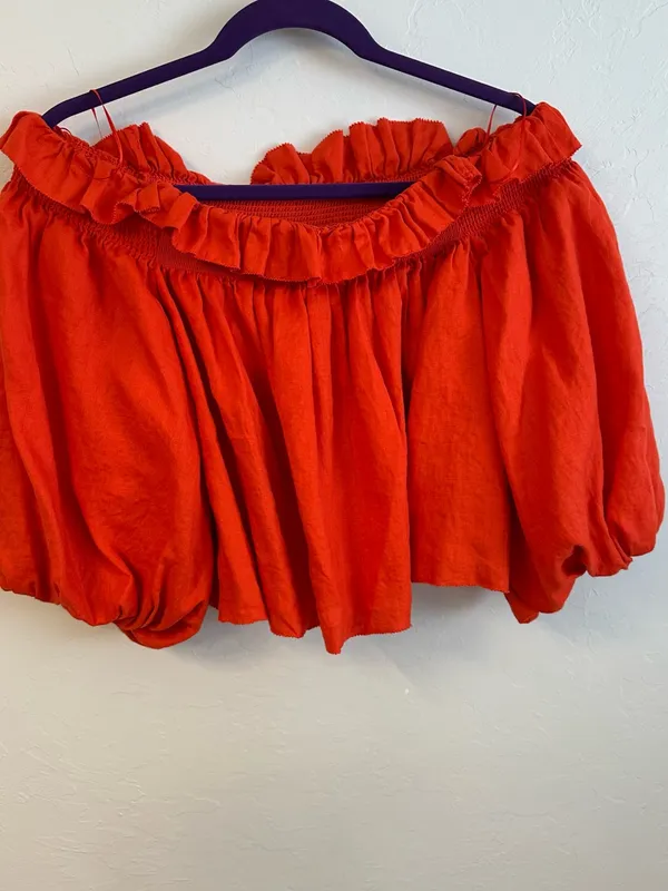 Banana Republic Red Off-Shoulder Mini Skirt - Image 4