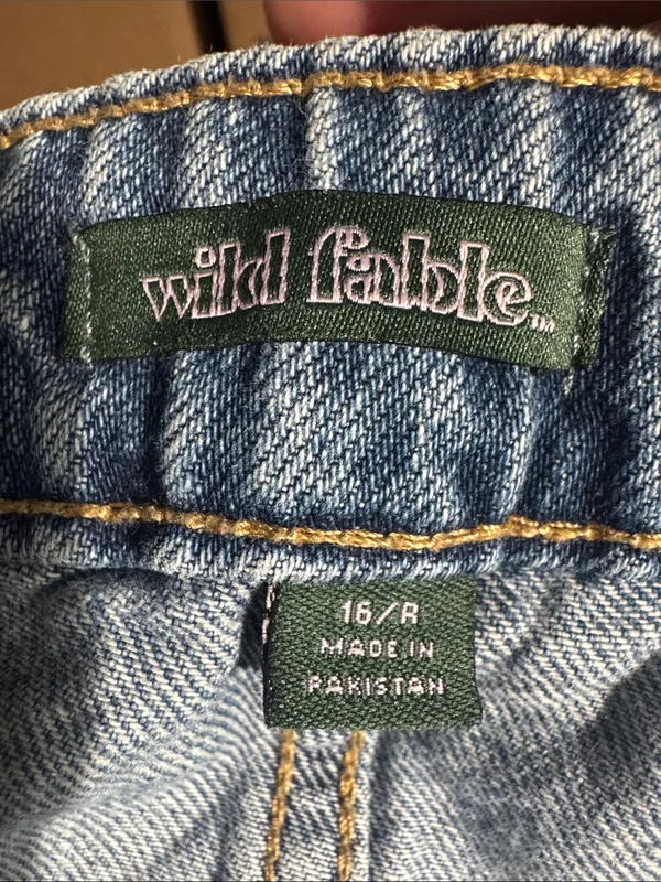 Wild Fable Baggy Skater Jeans Cinch Back Barrel Leg Denim Light Wash Size 16R - Image 6