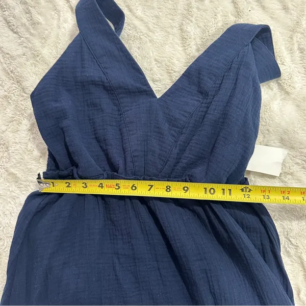 Steve Madden Navy Tiered Maxi Dress Size M Coastal Resort Vacation Casual Beach - Image 15