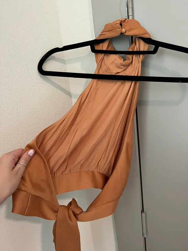 Princess Polly Orange Halter Crop Top - Image 4
