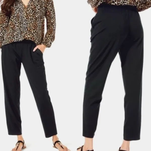 Lilly Pulitzer Malani Knit Black Pants Pull-on Relaxed Straight Leg XS Travel - Image 2