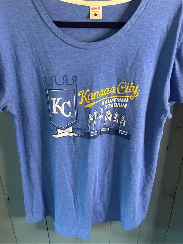 HOMAGE Blue Kansas City Kauffman Stadium Women’s Short Sleeve Tee | Size XL - Image 6