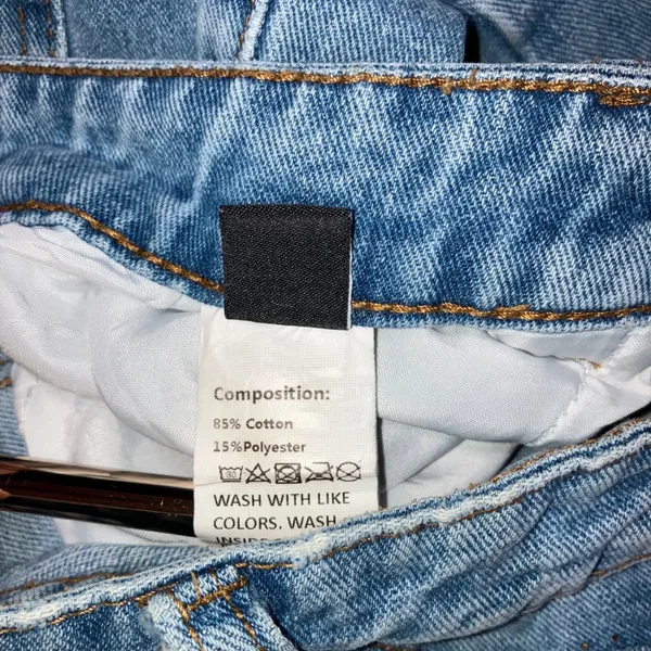 High Waist Straight Leg Jeans Women 25x28.5 Blue Retro Y2K Indie Released Hem - Image 10
