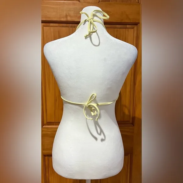 Forever 21 Yellow Ruffle Edge Triangle Bikini Top - Image 3
