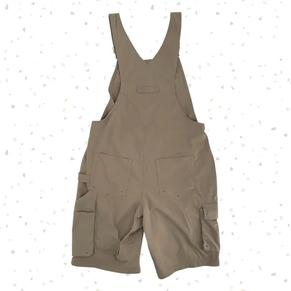Duluth Trading Heirloom Gardening Overall Shorts Taupe Tan Homestead Work Size S - Image 2