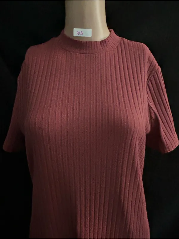 Forever 21+ Ribbed Short-Sleeve Midi Dress in Rose Pink 1X - Image 7