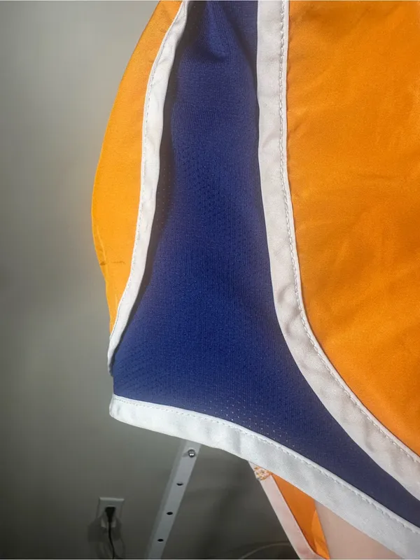 X342. Nike Orange and Navy Athletic Shorts with White Trim - Image 5