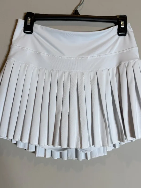Gold Hinge Off-White Pleated Tennis Skirt Skort Women Medium White Active Tennis - Image 7