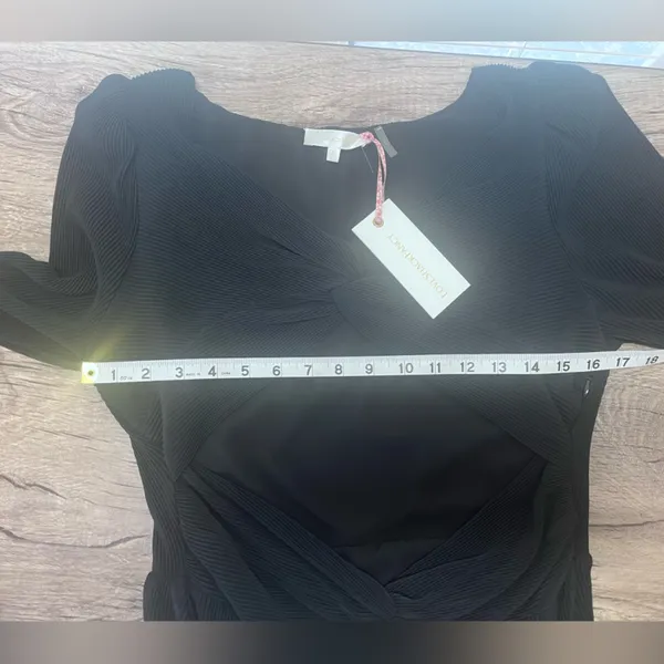 LoveShackFancy‎ black Nanita cut-out mini dress size 12 NWT - Image 5