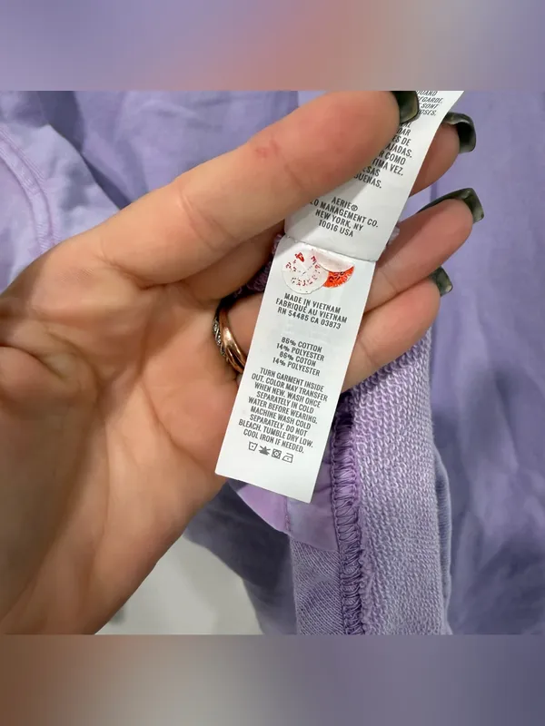 Aerie Purple Oversized Button Down Shirt M - Image 4