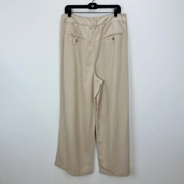 Madewell The Harlow Wide Leg Pant Linen Twill Harvest Moon Beige US 12 NWT - Image 11