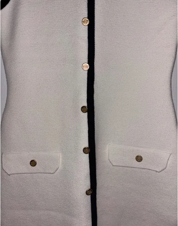 Abercrombie & Fitch Knit Mini Dress With Gold Buttons Size Medium Tall - Image 2