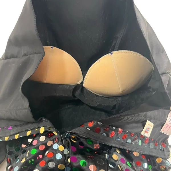 Vintage 80s Nadine Rainbow Swiftie Disco Ball Sequin Strapless Mini Dress - Image 10