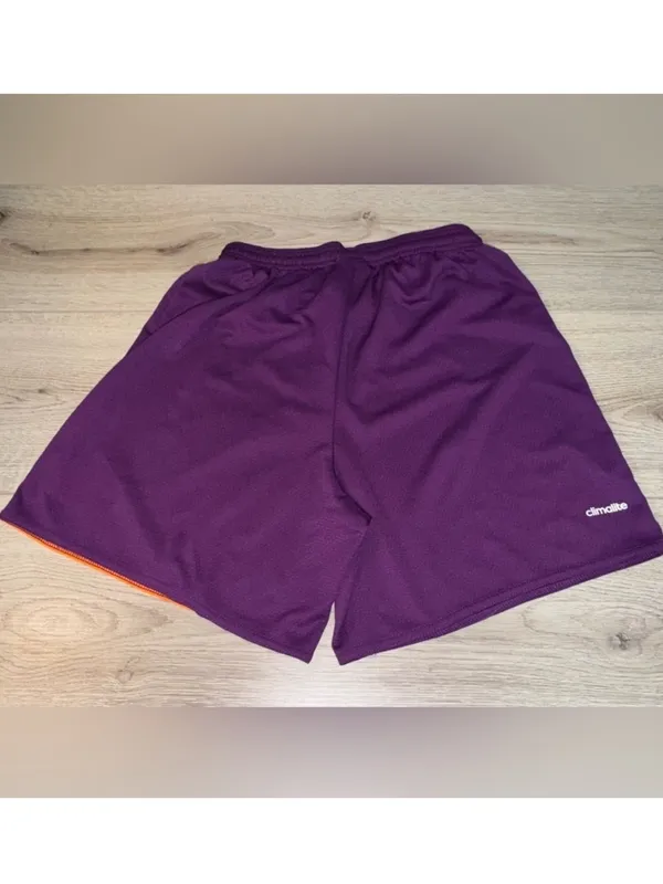 adidas Women’s Purple Athletic Shorts with Orange Accent - Image 2