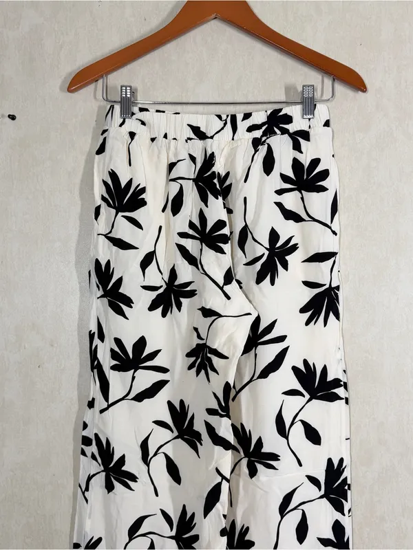 Anine Bing Women’s Owen Pants Pull On Straight Leg in Ivory Daisy S - Image 7