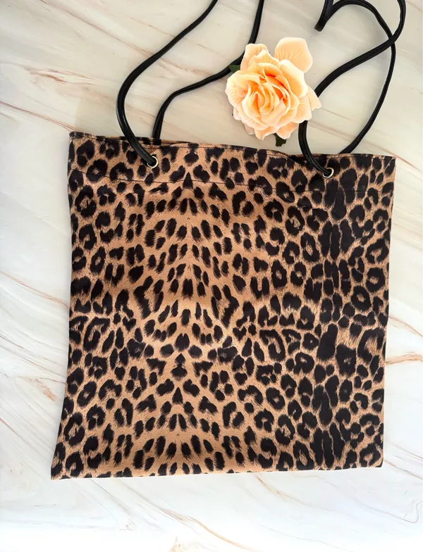 Leopard Print Handbag Brown - Image 4