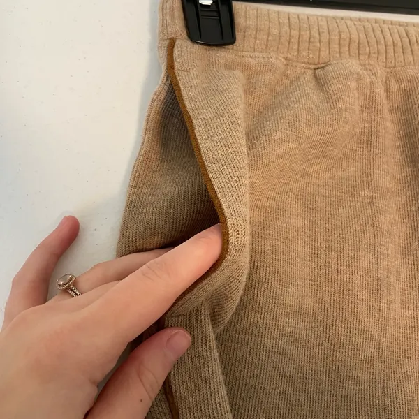 Liz Claiborne women’s‎ tan soft knit drawstring pocket sweatpants lounge small - Image 6