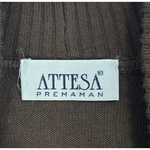 Attesa Premaman‎ Mockneck Maternity Sweater Vest Sz S/M Brown Preppy Academia - Image 4