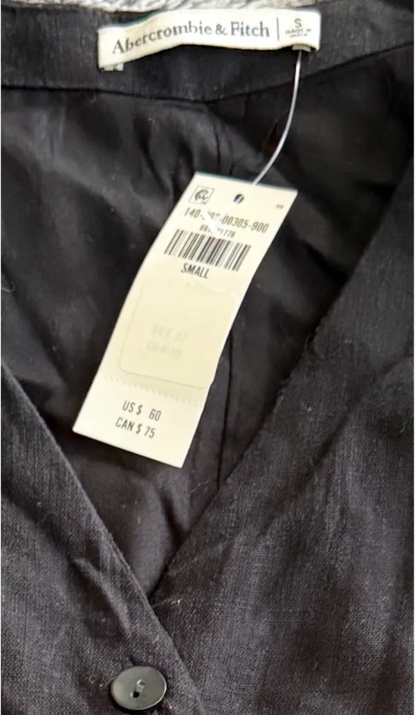 Abercrombie Black Linen Top - Image 3