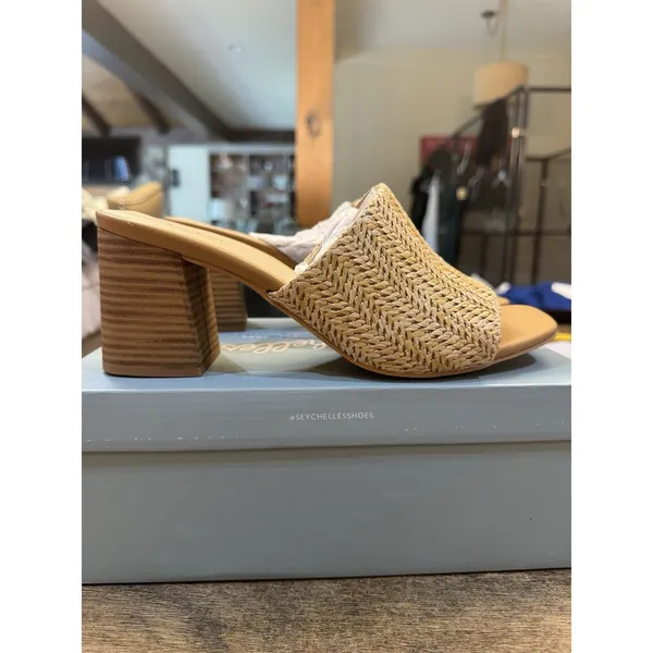 Seychelles Adapt Raffia Mules Sandal Natural Size 9 ‎ Beachy Coastal Neutral - Image 2