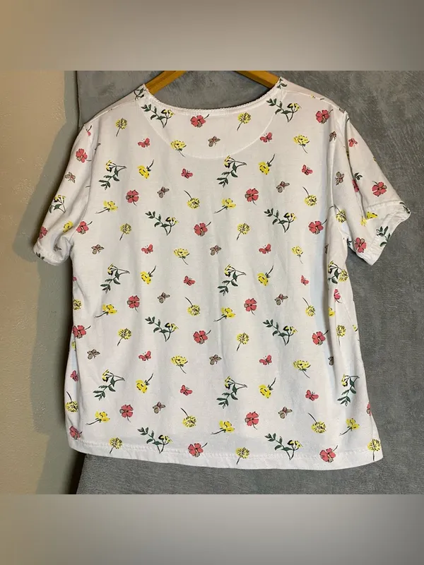 Basic‎ Edition floral whimsical bloom core basic t shirt size Large White - Image 5