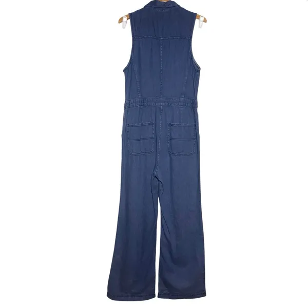 NWT FREE PEOPLE Women’s Wind and More Retro Denim Zip front Jumpsuit - Image 5