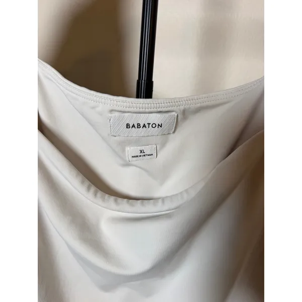 Aritzia Bodysuit Babaton NWT Contour Matte Pearl Short Sleeve Size XL - Image 3