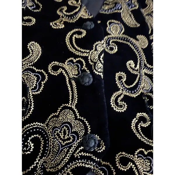 Norton McNaughton Velvet Beaded Whimsy Goth Renaissance Vest Sz 10 Festival - Image 2
