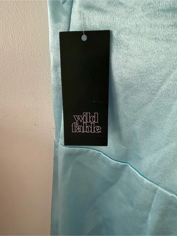 Target Light Blue Satin Slip Dress - Image 4