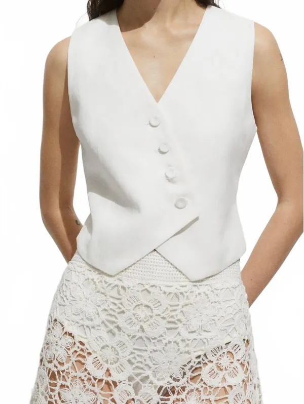 Mango Crochet Floral Mini-Skirt NWT Off White Small - Image 6