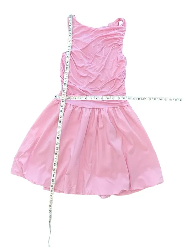 NWT Zesica Pink Barbiecore Sleeveless Bubble Hem mini Dress balletcore Medium - Image 6