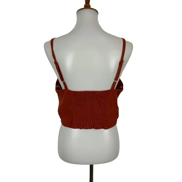 Purple Snow Brown Crop Top XL Button Front‎ Y2K Retro Cottagecore Fall - Image 4