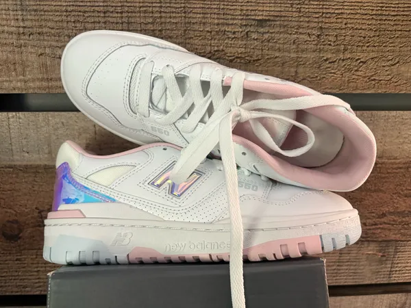 Iridescent and white new balance sneakers - Image 6