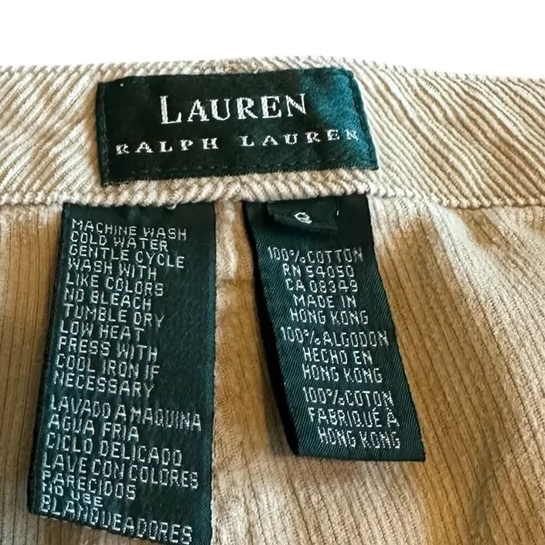 Lauren Ralph Lauren Camel Corduroy Pants Straight Leg Retro Vintage Size 8 Women - Image 6