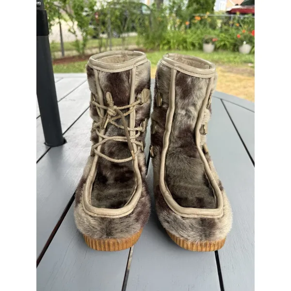 Vintage Foremost Professional Faux Fur Snow Boots Womens Size 7 Apres Ski Fluffy - Image 3