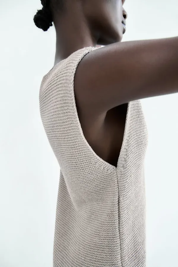 ZARA NWT  KNIT DRESS WITH METALLIC THREAD - Image 4