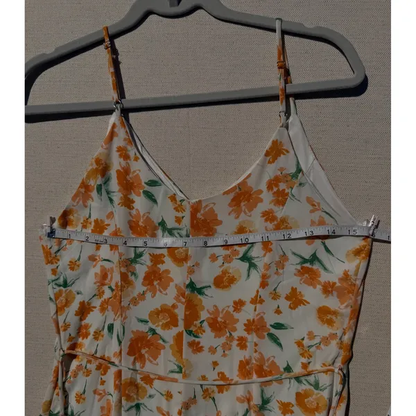 Sienna Sky Womens Orange Floral Button Front Midi Dress Size M 02CDR903 - Image 10