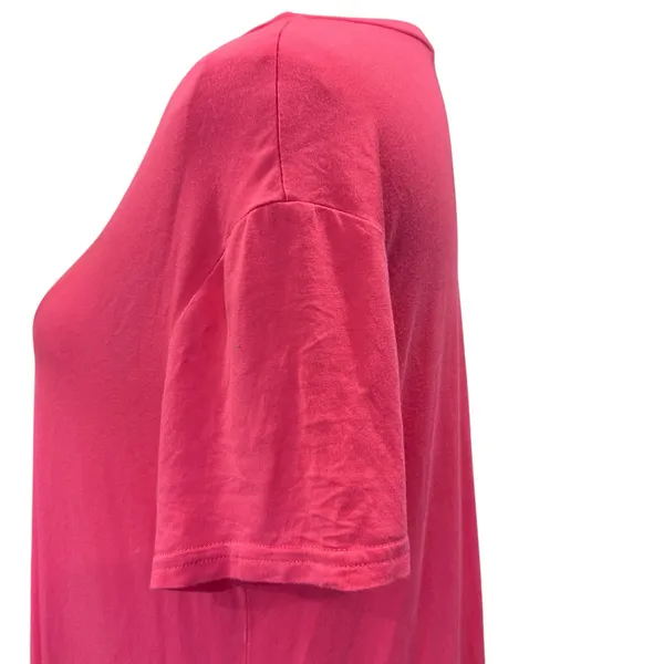 Piko 1988 Bamboo Coral Dress Boho Lagenlook Casual Cap Sleeve Pockets Size LG - Image 5